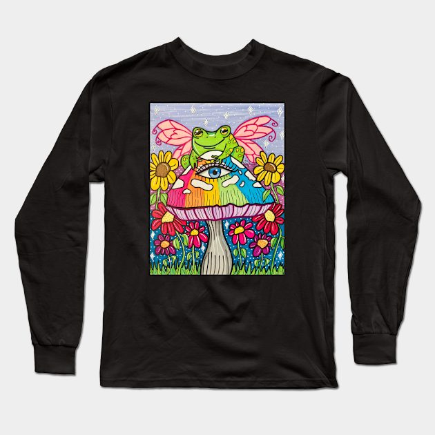 Frog Fairy Long Sleeve T-Shirt by Stay Weird Studio Art